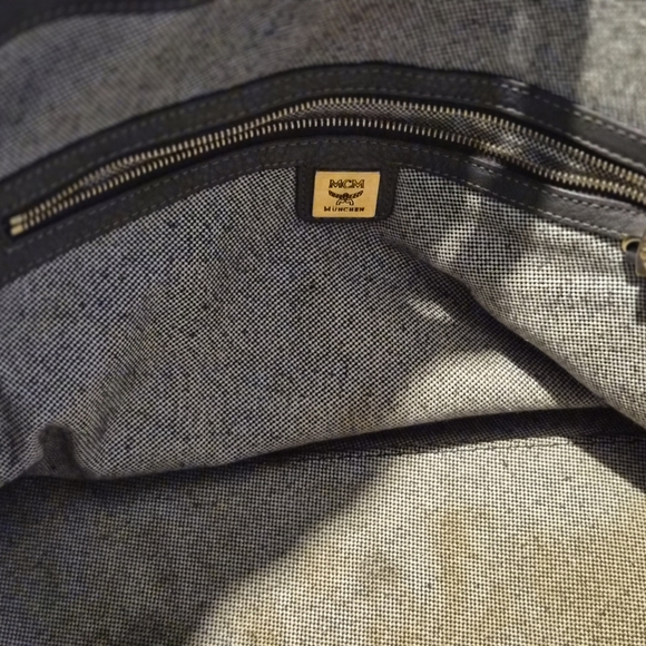 MCM Dark Gray Monogram Shoulder Bag - Picture 4 of 13